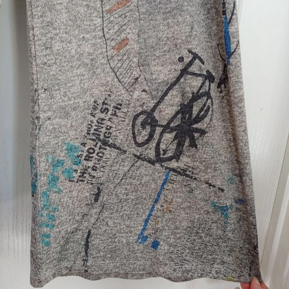 Inoah Freedom Art Knit Pants Whimsical Urban Graphic Print Streetwear M - Picture 9 of 13